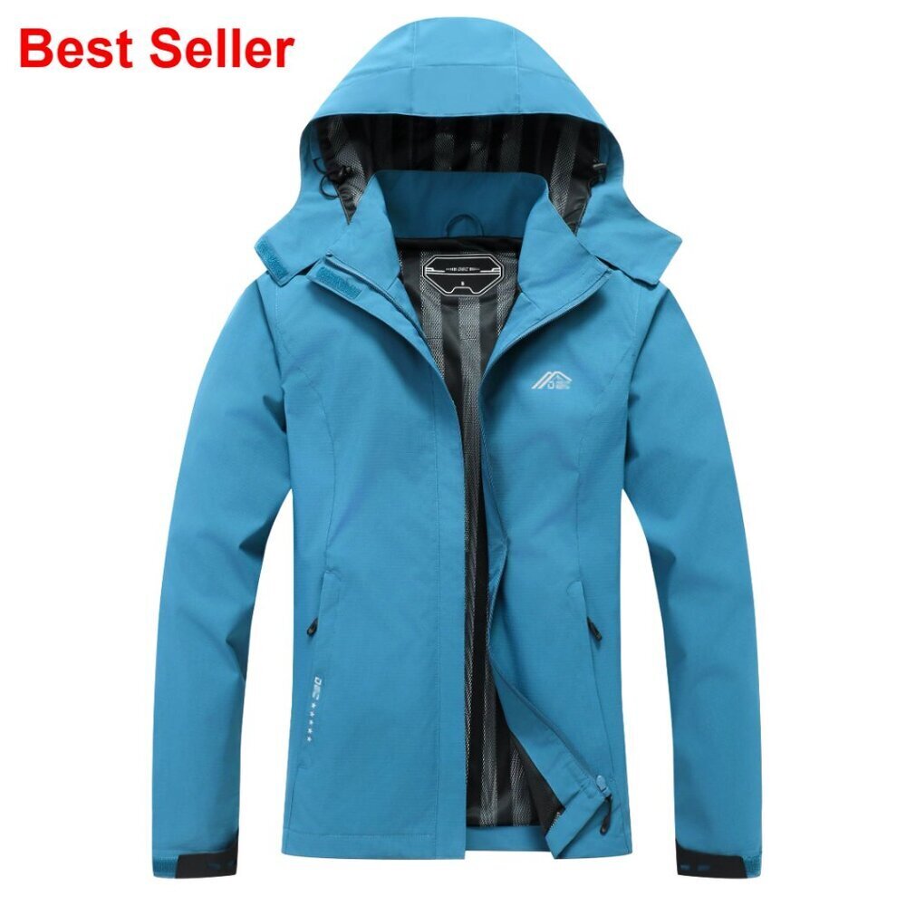 Waterproof Raincoat with Detachable Hood Lightweight Travel Jacket